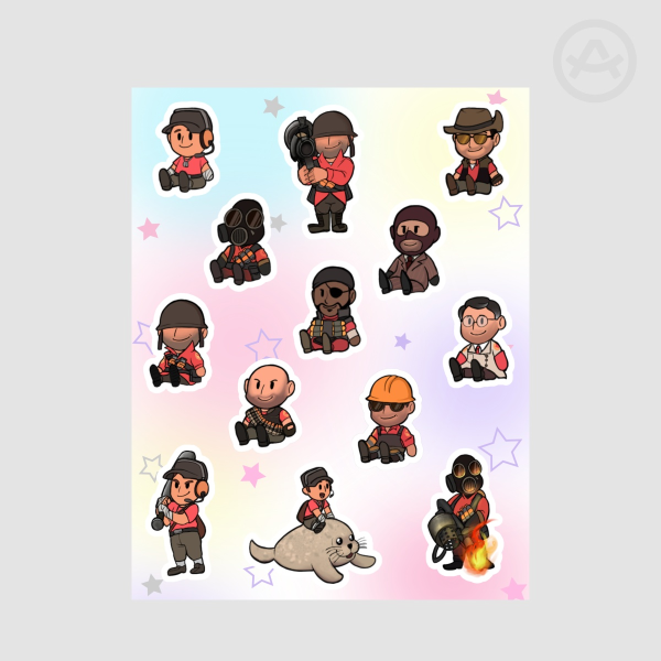 Tf2 Chibi Sticker Sheet