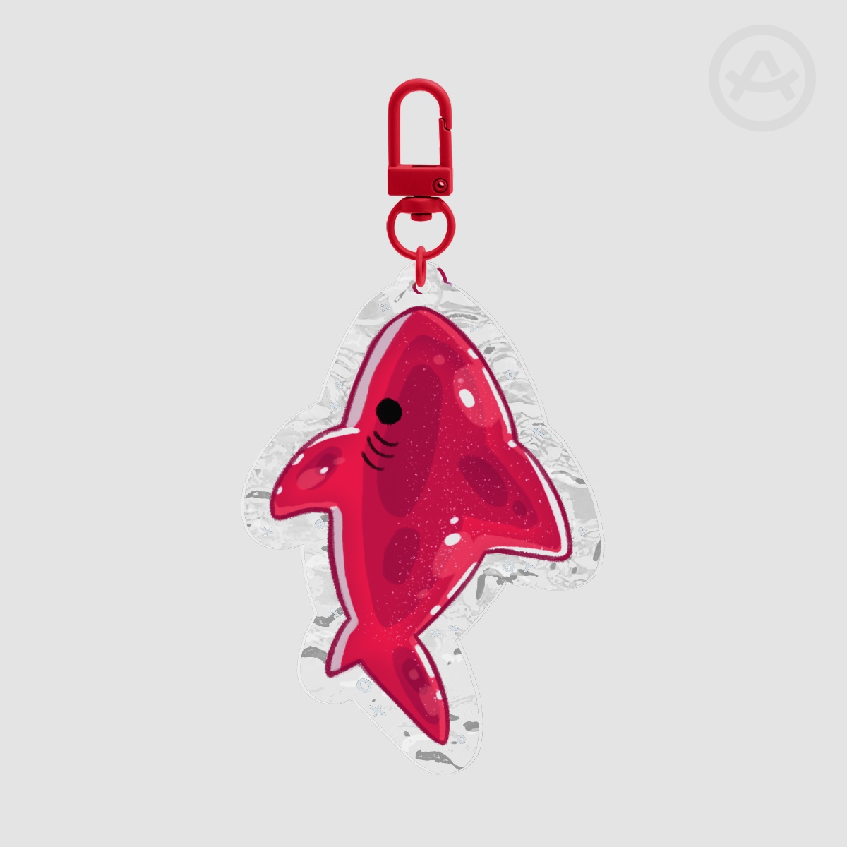 Gummy Shark ripple keychain - CHERRY