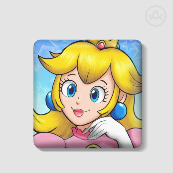 Pink Princess Rectangular PU Badge