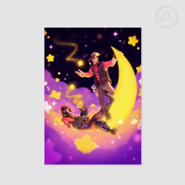 Pyro and Sniper in Dreamland A5 Poster