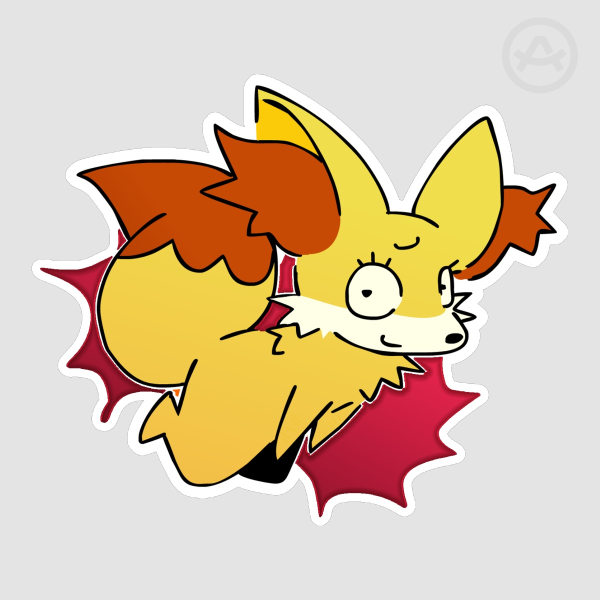 Starters Fennekin hot foil sticker