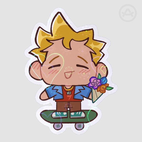 Sam Stardew Valley Romanceable Bachelor Bachelorette Heart Holo Die Cut Sticker