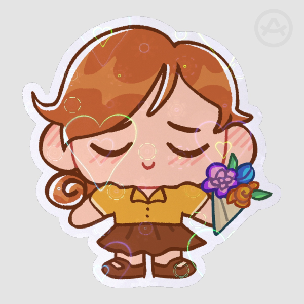 Penny Stardew Valley Romanceable Bachelor Bachelorette Heart Holo Die Cut Sticker