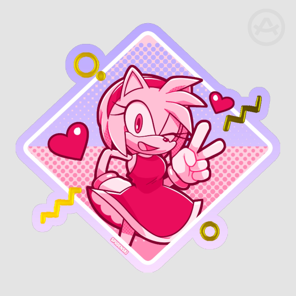 Amy Rose - Hot Foil Stamping Die Cut Stickers