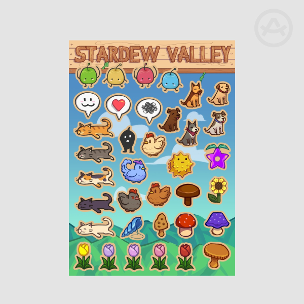 Stardew Valley sticker sheet