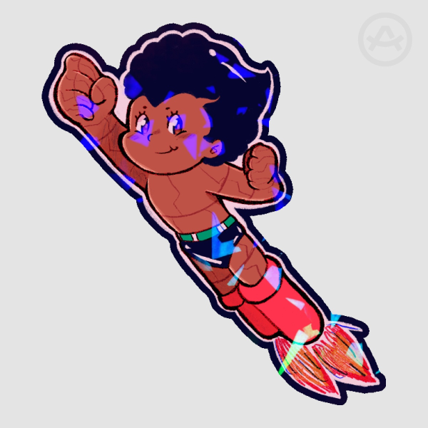 Aftroboy sticker (w/ lines)
