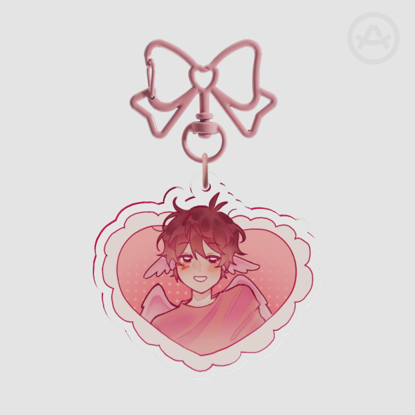 Albert flamingo matching heart keychain