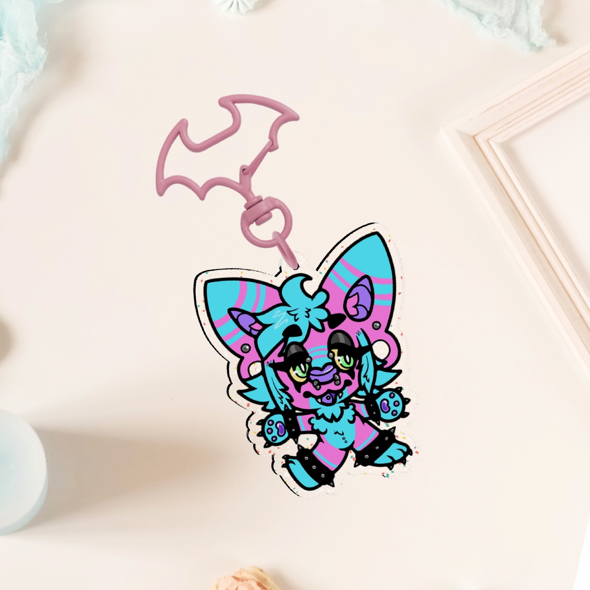 MatchaEXE Little Dude Glitter Acrylic Keychain