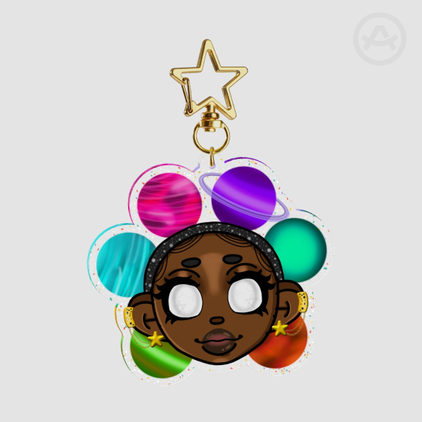 Planets Bantu Knots Keychain