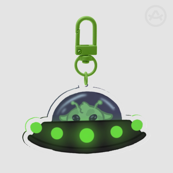 Alien Cow's Spaceship Keychain