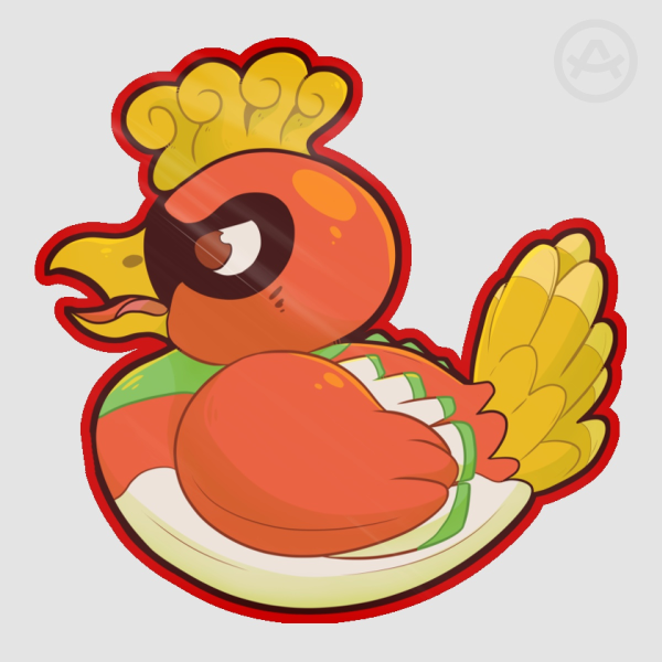 Ho-oh Pokeducky Sticker