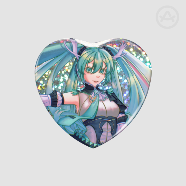 Miku Expo Asia 2025 Heart Shape Holographic Badge