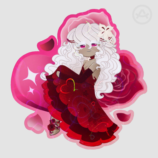 "Sweet valentine" White lily sticker