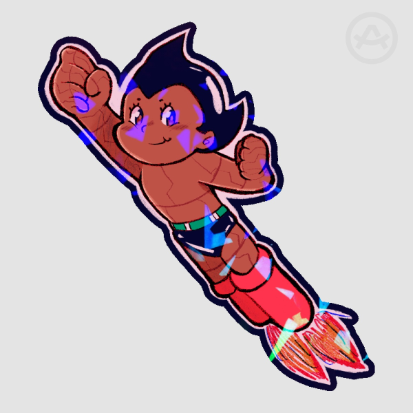 Astroboy Sticker (Black version w/ lines)