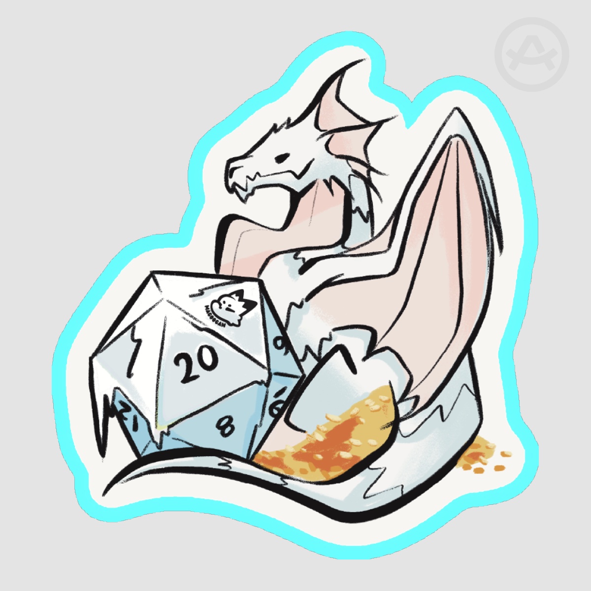 White Chromatic Dragon - DND Sticker