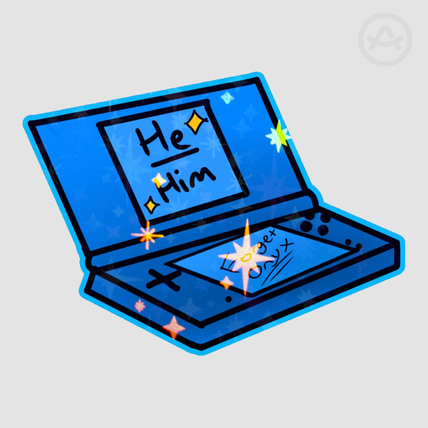 He/Him Nintendo DS sticker