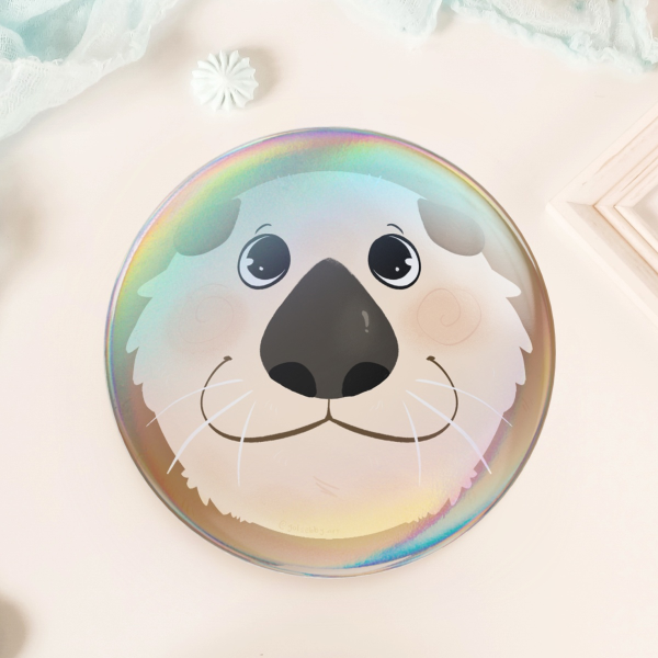 Sea Otter Round Badge (Button Pin)
