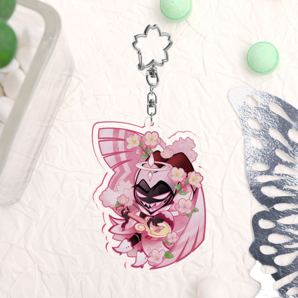 Hazbin Hotel Cherry Blossoms Adam Acrylic Keychains