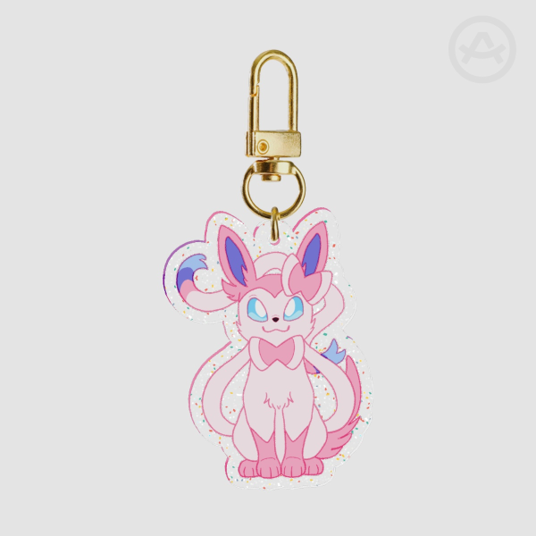 Sylveon Glitter Keychain
