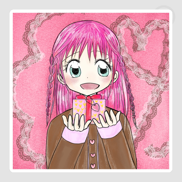 Present Die Cut Stickers