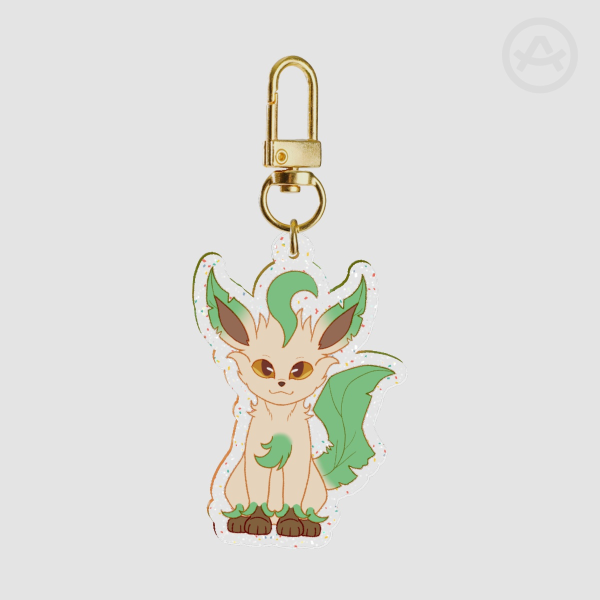 Leafeon Glitter Keychain