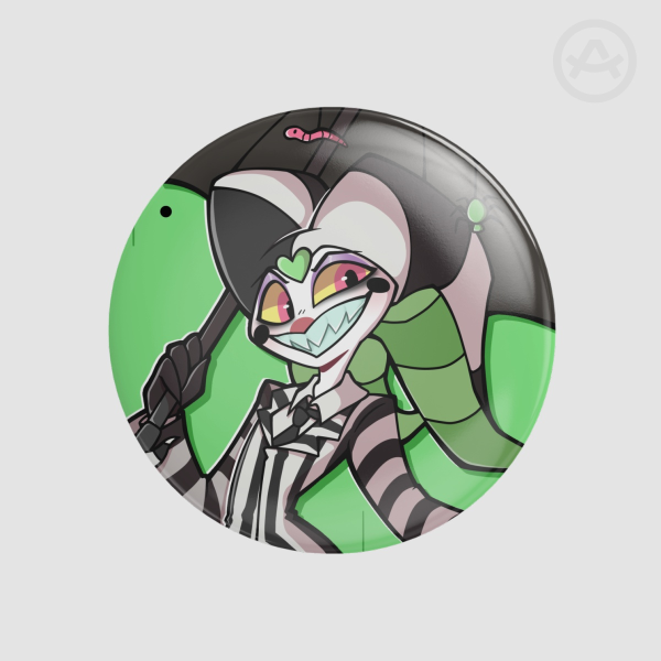 Fizzarolli Beetle Juice button badge