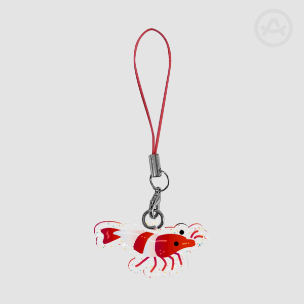 Shrimp Charm - Crystal Red