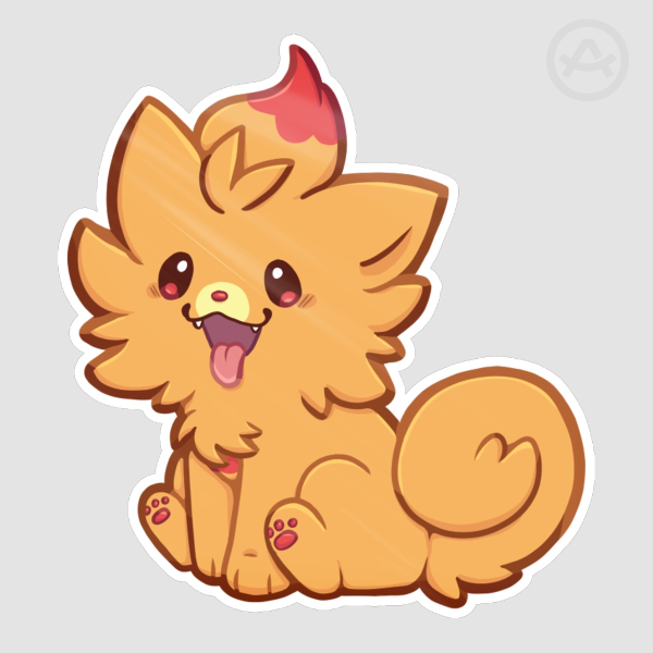 Pokemon gen 10 fire starter Pombon Sticker