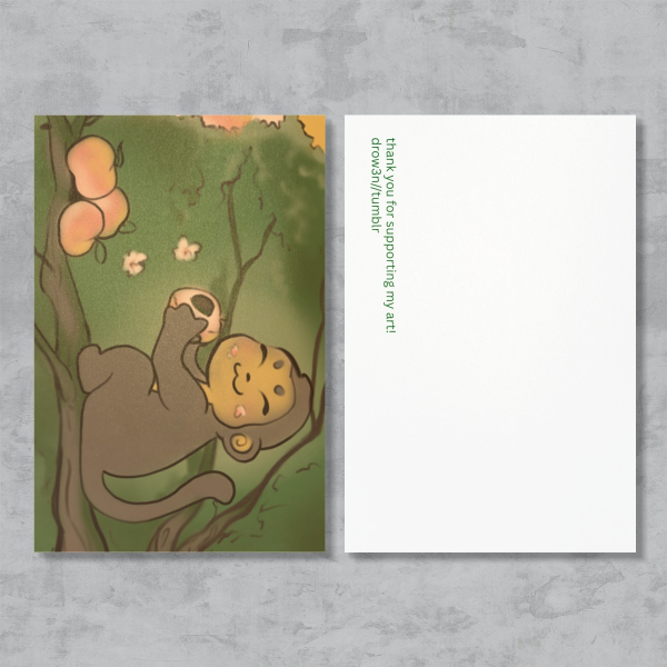 Peach Thief postcard print