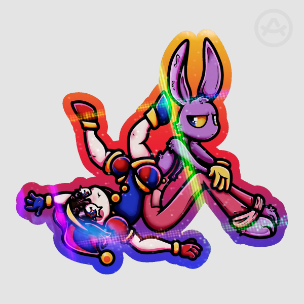 The Amazing Digital Circus Jax & Pomni Coloured Edge Sticker
