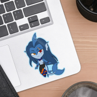 Chibi Typhoon -  Colored Edge Die Cut Sticker