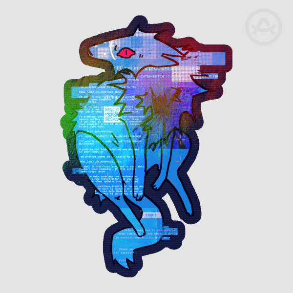 Circuit rainbow holo sticker