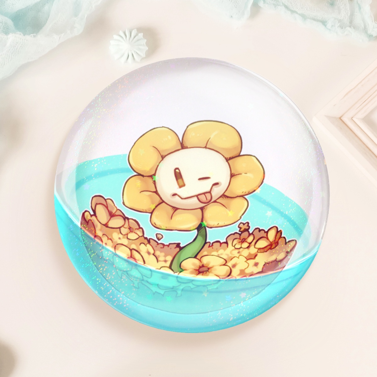 Flowey in Gacha | Button Pins