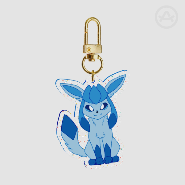 Glaceon Glitter Keychain