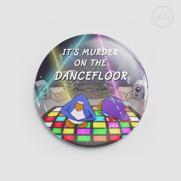Club Penguin meme button badge