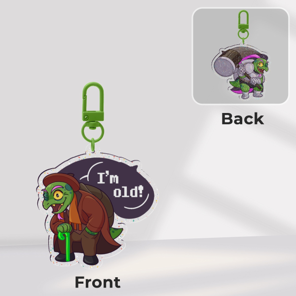 [DELTARUNE] Gerson - Double Sided Glitter Acrylic Keychain