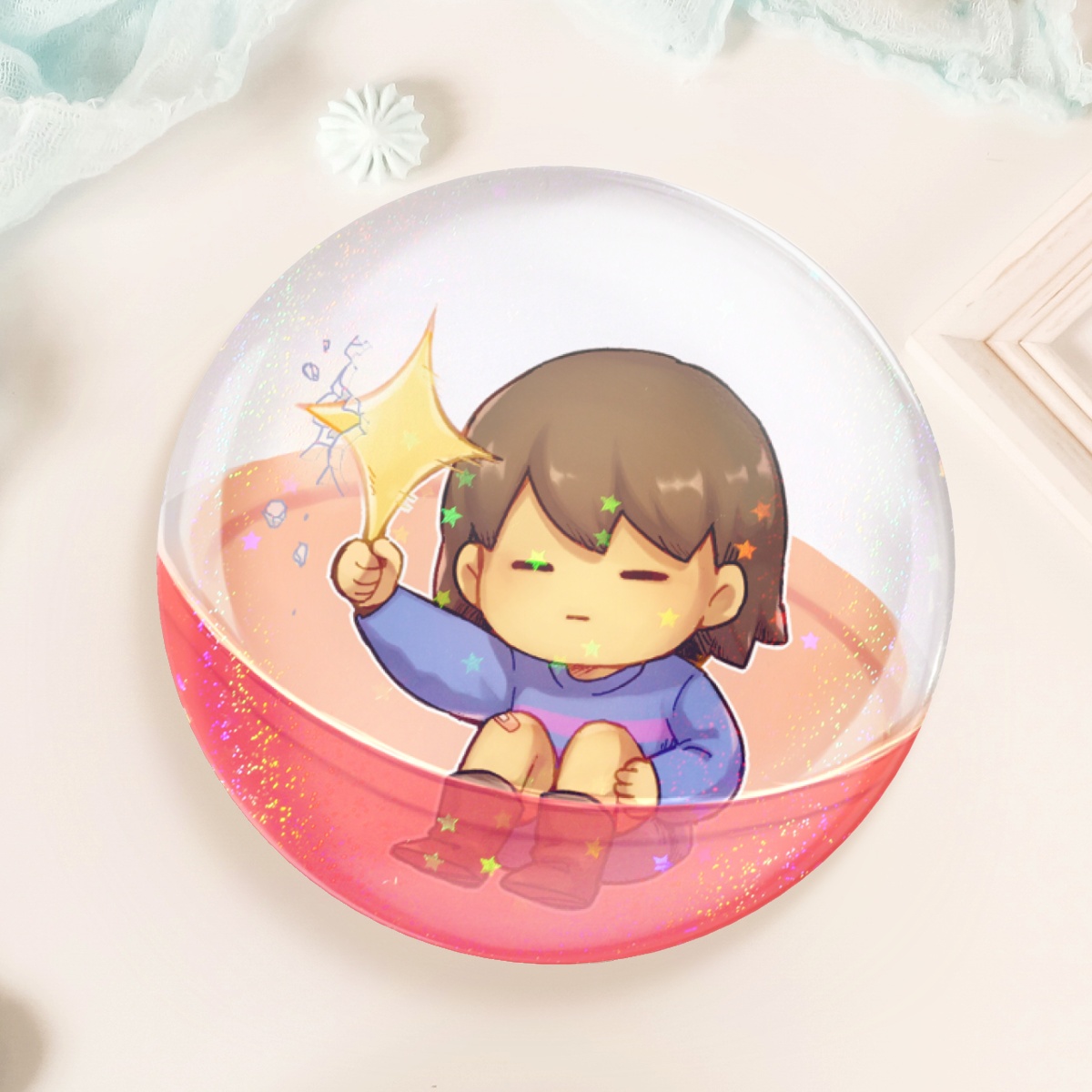 Frisk in Gacha | Button Pins