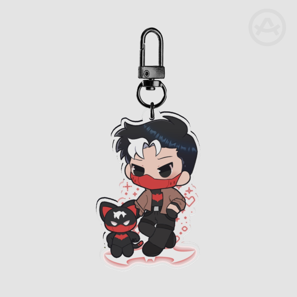Red Hood Keychain, Jason Todd and kitty