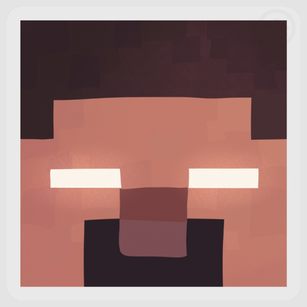 herobrine clear border vinyl sticker