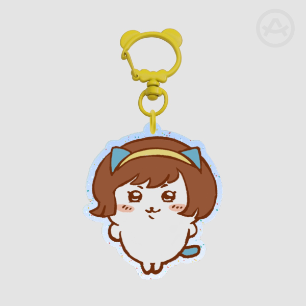 Miki Makimura x Chiikawa Glitter Acrylic Keychain