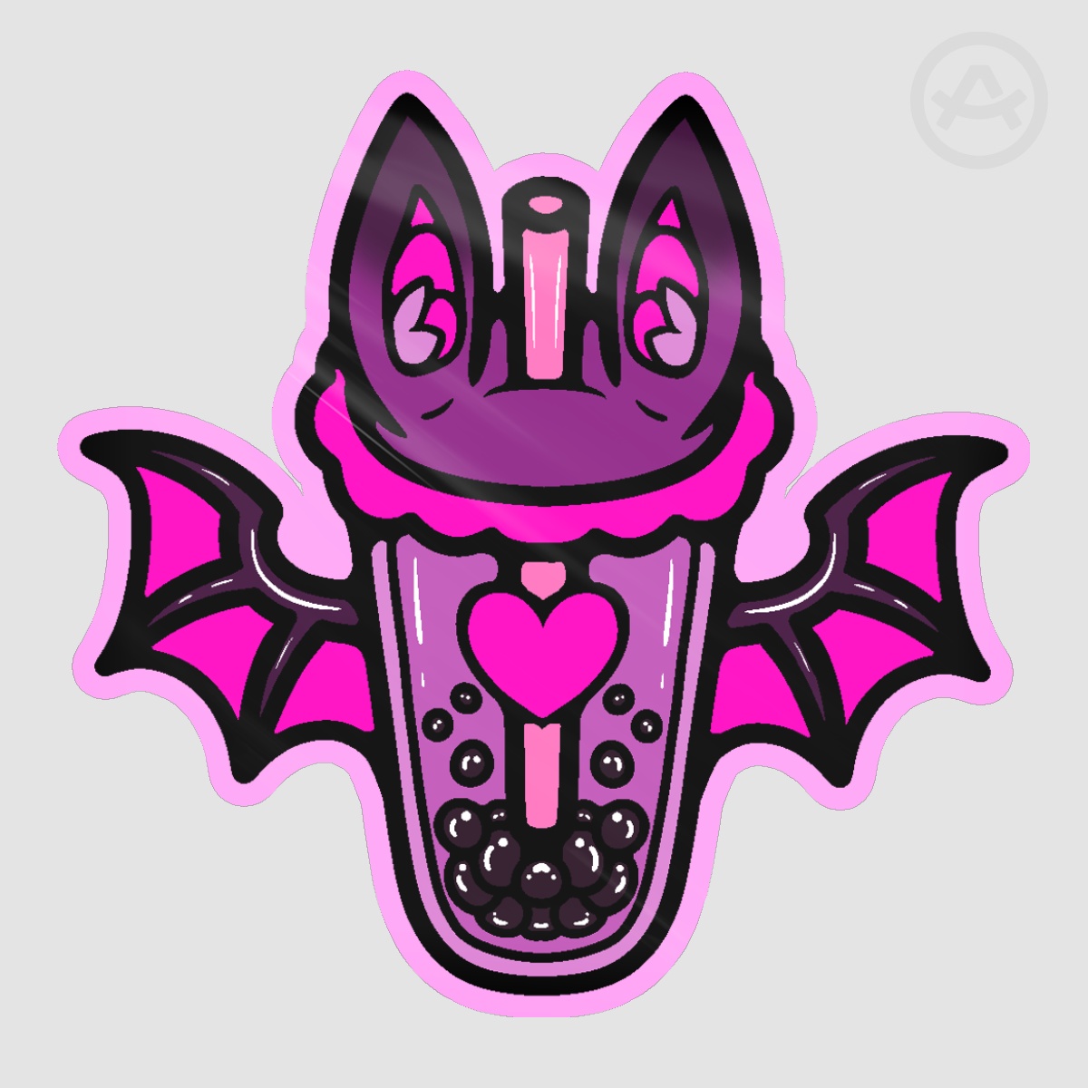 Pink Bobat Glossy Sticker