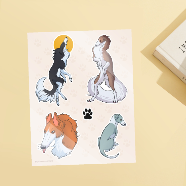 Borzois Stickers Sheet