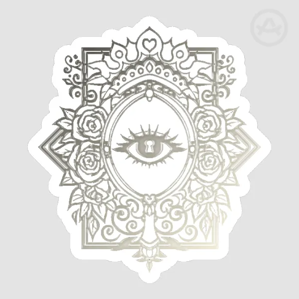 🪞The Looking Glass Gateway Logo - Silver Foil Stamp Stickers