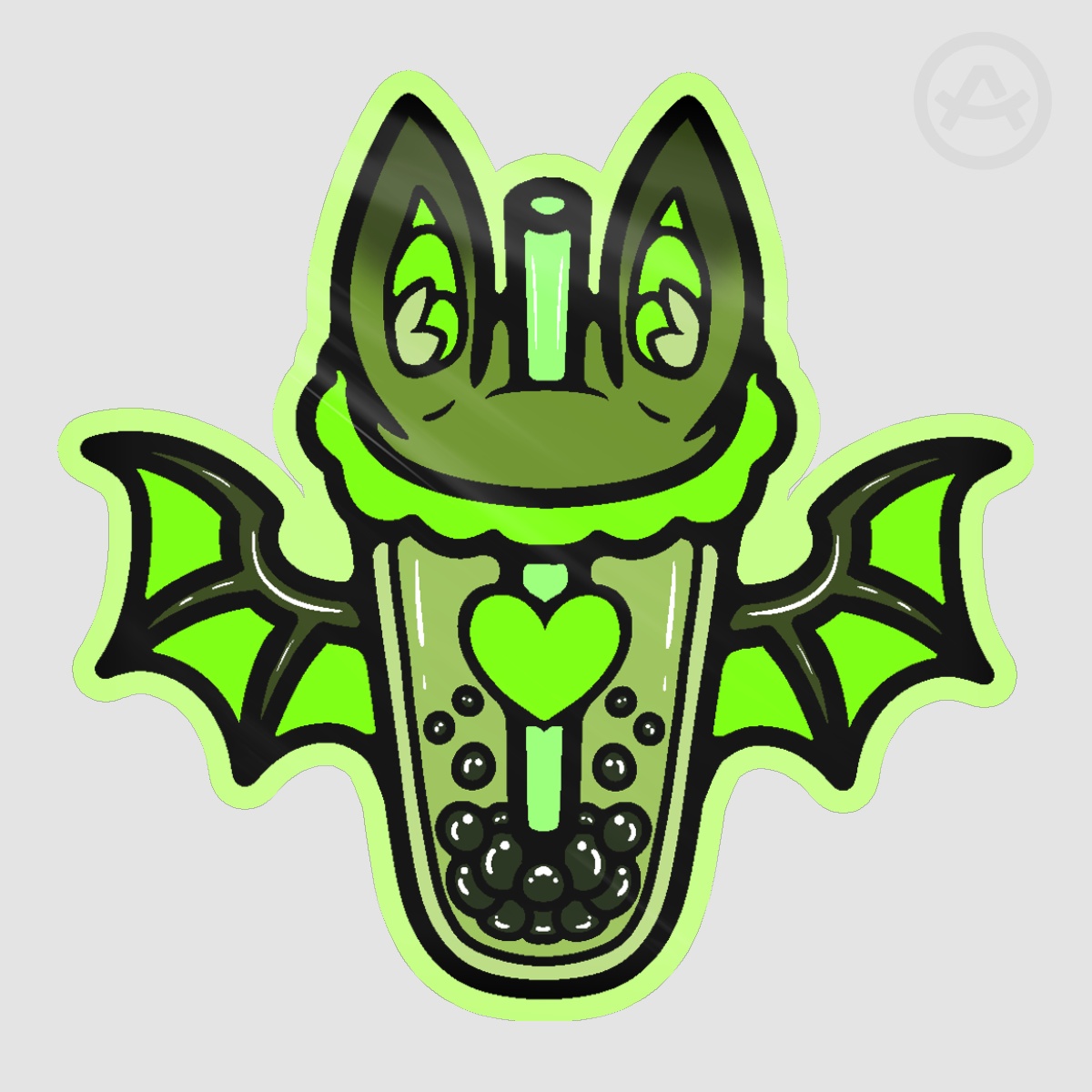 Green Bobat Glossy Sticker