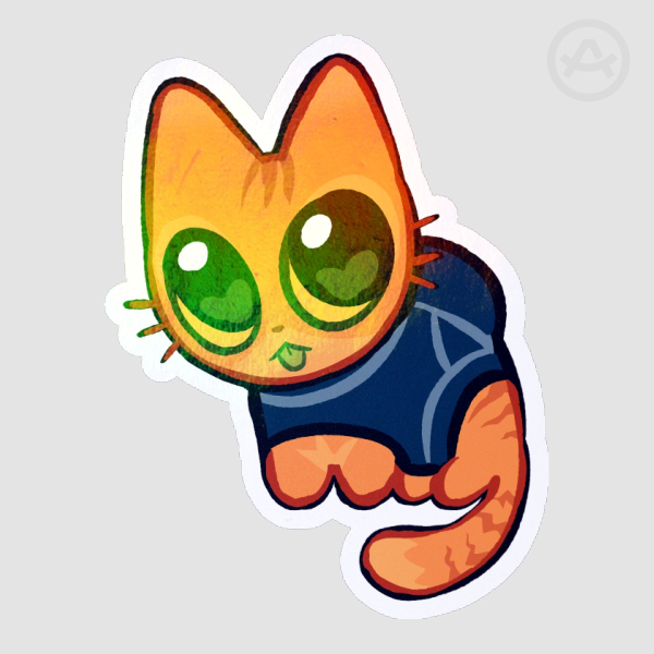 Stray Cat Rainbow Holographic Sticker