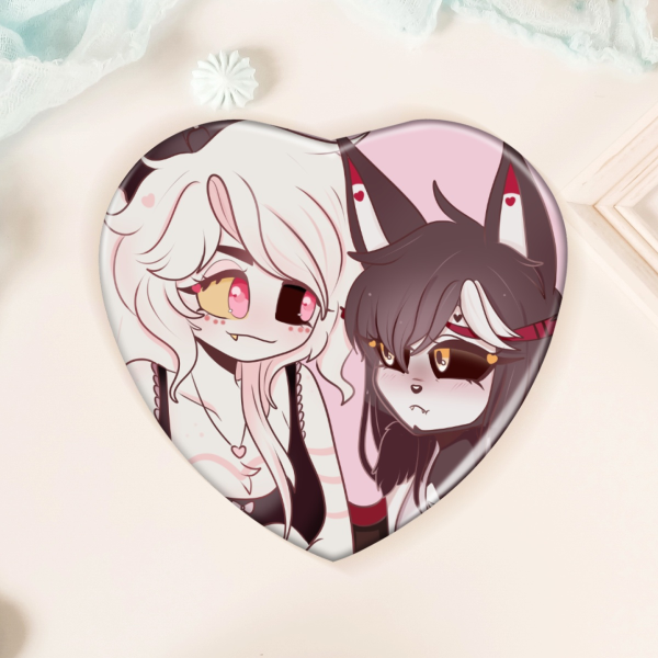 Female Huskerdust sleepover heart badge