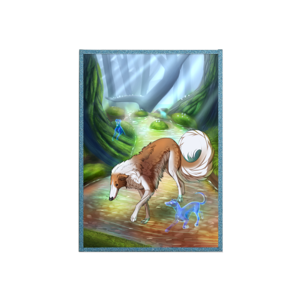 Borzoi in a forest art board