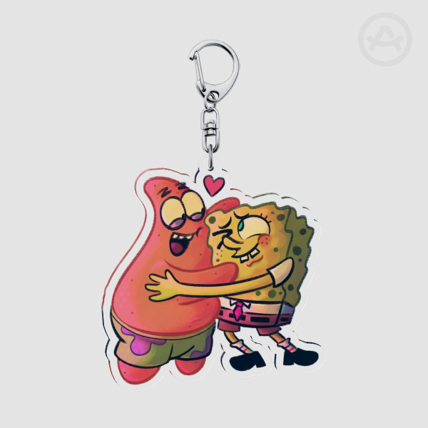 spongebob and patrick keychain  