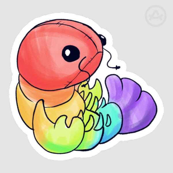 Rainbow Lobster Die Cut Stickers