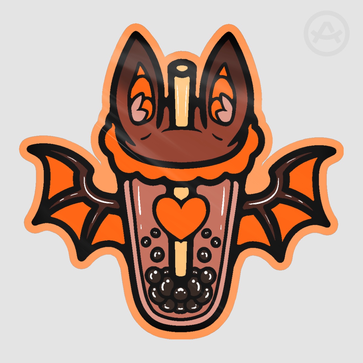Orange Bobat Glossy Sticker